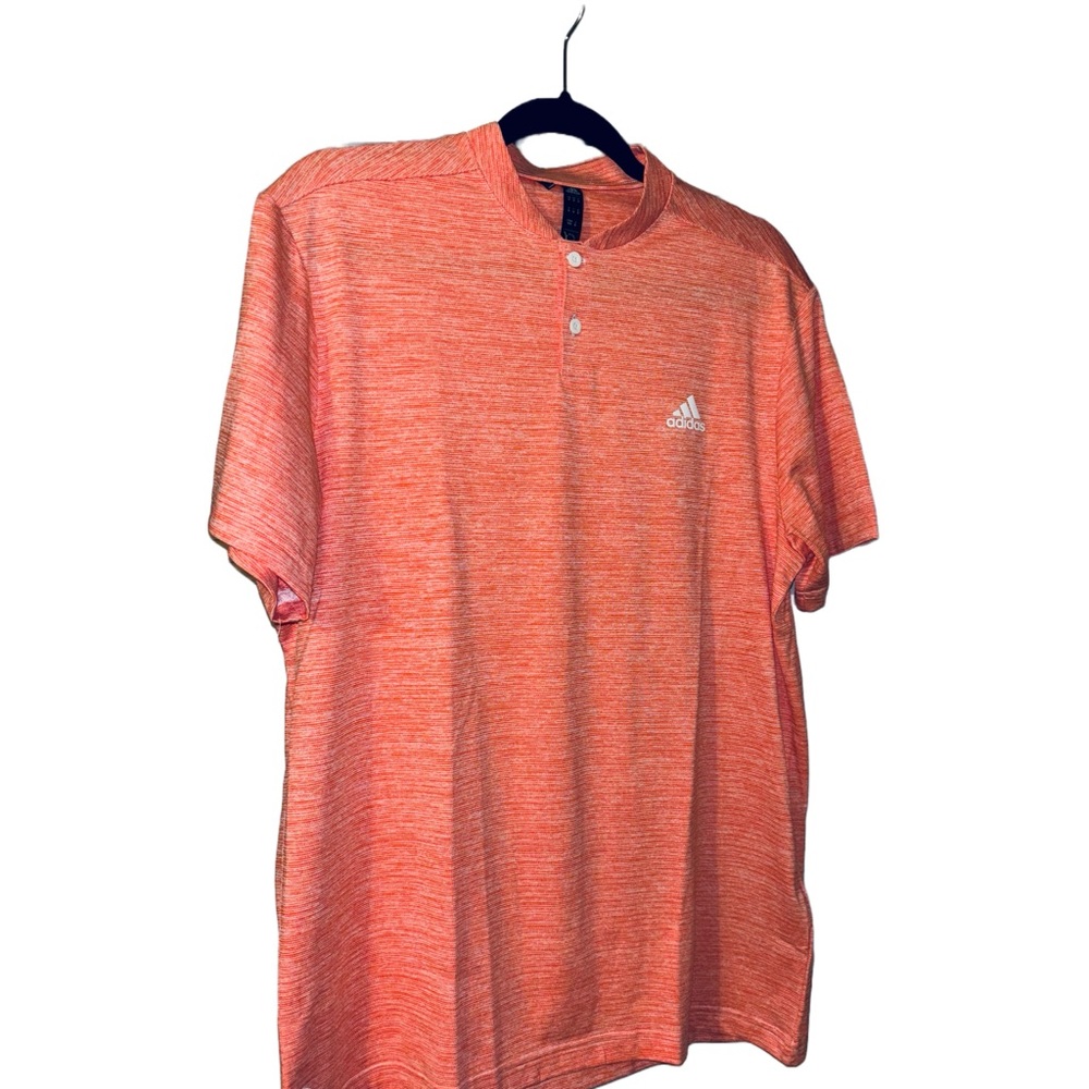 Adidas Golf Henley in Semi Impact Orange/White